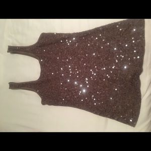 Sequin sleeveless tank top